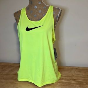 Nike Pro Black Swoosh, Neon Yellow Tank Top